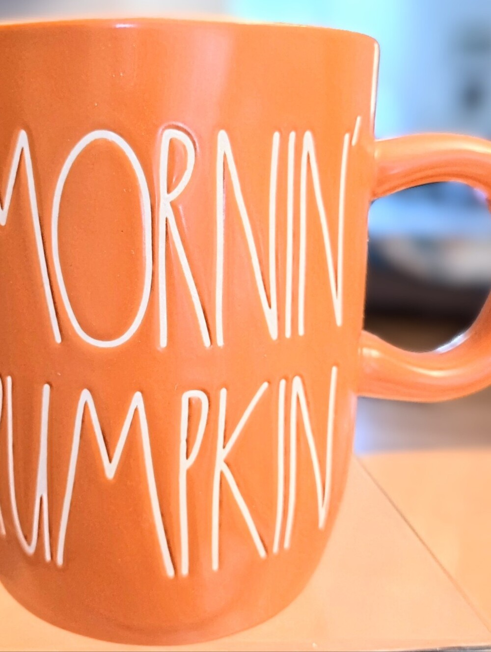 Rae Dunn MORNING PUMPKIN Coffee Tea Hot Cholate Cup Mug Halloween Halloween